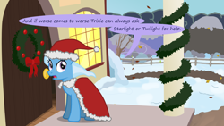 Size: 1280x720 | Tagged: safe, artist:evil-dec0y, character:trixie, species:pony, comic:trixie vs., comic:trixie vs. hearth's warming, implied starlight glimmer, implied twilight sparkle