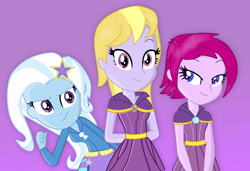 Size: 2286x1566 | Tagged: safe, artist:grapefruitface1, artist:yaya54320, character:fuchsia blush, character:lavender lace, character:trixie, equestria girls:rainbow rocks, g4, my little pony: equestria girls, my little pony:equestria girls, clothing, trio, trixie and the illusions