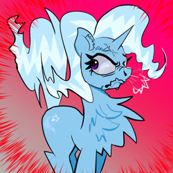 Size: 3038x3038 | Tagged: safe, artist:xbi, character:trixie, species:pony, species:unicorn, 30 minute art challenge, angry, chest fluff, cross-popping veins, faec, female, mare