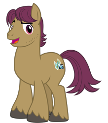 Size: 2800x3200 | Tagged: safe, alternate version, artist:cheezedoodle96, character:snap shutter, species:pony, episode:the last crusade, g4, my little pony: friendship is magic, .svg available, clothing, hat, looking at you, male, missing accessory, nudity, open mouth, raised eyebrow, simple background, smiling, solo, stallion, svg, transparent background, vector