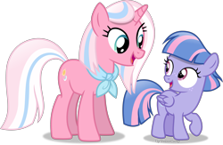 Size: 5607x3658 | Tagged: safe, artist:vector-brony, character:clear sky, character:wind sprint, species:pegasus, species:pony, species:unicorn, episode:common ground, g4, my little pony: friendship is magic, absurd resolution, filly, freckles, like mother like daughter, mother and daughter, open mouth, raised hoof, simple background, transparent background, vector