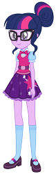 Size: 960x2960 | Tagged: safe, artist:themexicanpunisher, character:twilight sparkle, character:twilight sparkle (scitwi), species:eqg human, my little pony:equestria girls, female, glasses, hair bun, simple background, solo, transparent background, vector