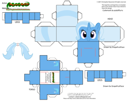 Size: 2979x2354 | Tagged: safe, artist:grapefruitface1, part of a set, character:trixie, species:pony, arts and crafts, craft, cubeecraft, female, papercraft, printable, template