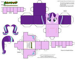 Size: 2979x2354 | Tagged: safe, artist:grapefruitface1, part of a set, character:starlight glimmer, species:pony, arts and crafts, craft, cubeecraft, female, papercraft, printable, template