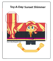 Size: 600x699 | Tagged: safe, artist:grapefruitface1, derpibooru original, character:sunset shimmer, g4, my little pony: equestria girls, my little pony:equestria girls, arts and crafts, craft, female, geode of empathy, magical geodes, papercraft, printable, toy a day