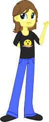 Size: 782x1951 | Tagged: safe, artist:grapefruitface1, oc, oc:grapefruit face, self insert, my little pony:equestria girls, clothing, equestria girls-ified, jeans, pants, shirt, simple background, solo, t-shirt, transparent background