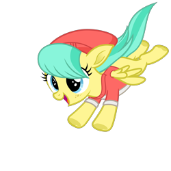 Size: 3600x3600 | Tagged: safe, artist:cheezedoodle96, character:barley barrel, species:pegasus, species:pony, friendship is magic: rainbow roadtrip, g4, my little pony: friendship is magic, .svg available, beanie, clothing, female, filly, flying, freckles, happy, hat, juxtaposition bait, looking at each other, shirt, simple background, smiling, solo, svg, transparent background, underhoof, vector, windswept mane