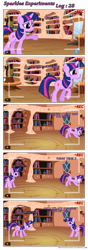 Size: 720x2050 | Tagged: safe, artist:navitaserussirus, character:trixie, character:twilight sparkle, clone, comic, mouse, mousified, ponidox, science, self ponidox, sparkles experiments, species swap, twolight