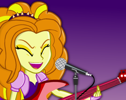 Size: 988x788 | Tagged: safe, artist:grapefruitface1, character:adagio dazzle, my little pony:equestria girls, clothing, eyes closed, female, guitar, microphone, musician, singing, solo