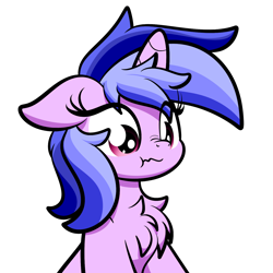 Size: 1460x1460 | Tagged: safe, artist:kimjoman, character:sea swirl, species:pony, species:unicorn, background pony, chest fluff, commission, female, mare, nose wrinkle, scrunchy face, simple background, solo, transparent background