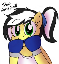 Size: 1100x1200 | Tagged: safe, artist:toyminator900, oc, oc only, oc:uppercute, species:pony, boxing, boxing gloves, bust, dialogue, looking at you, mouth guard, simple background, smiling, solo, sports, white background