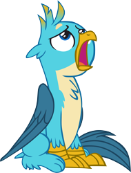 Size: 9686x12720 | Tagged: safe, artist:memnoch, character:gallus, spoiler:interseason shorts, absurd resolution, chest fluff, claws, male, paws, sad, simple background, sitting, solo, teacher of the month (episode), transparent background, vector, wings