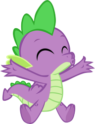 Size: 2447x3194 | Tagged: safe, artist:memnoch, character:spike, species:dragon, male, simple background, solo, tail, transparent background, underfoot, vector, winged spike