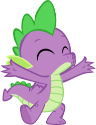 Size: 2447x3202 | Tagged: safe, alternate version, artist:memnoch, character:spike, species:dragon, episode:sweet and smoky, g4, my little pony: friendship is magic, claws, eyes closed, male, simple background, solo, tail, transparent background, underfoot, vector, winged spike