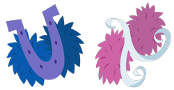 Size: 2620x1357 | Tagged: safe, artist:cheezedoodle96, character:lighthoof, character:shimmy shake, episode:2-4-6 greaaat, .svg available, cutie mark, cutie mark only, horseshoes, no pony, pom pom, simple background, svg, transparent background, vector