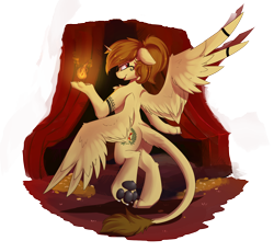 Size: 4050x3729 | Tagged: safe, artist:beardie, oc, oc only, oc:katya ironstead, species:sphinx, chest fluff, dancing, egyptian, egyptian dance, egyptian pony, female, solo, species swap, sphinxified