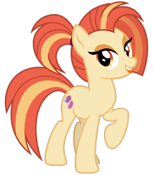 Size: 2800x3200 | Tagged: safe, artist:cheezedoodle96, character:shimmy shake, species:earth pony, species:pony, episode:2-4-6 greaaat, .svg available, female, looking at you, mare, ponytail, raised hoof, simple background, smiling, solo, svg, tongue out, transparent background, vector
