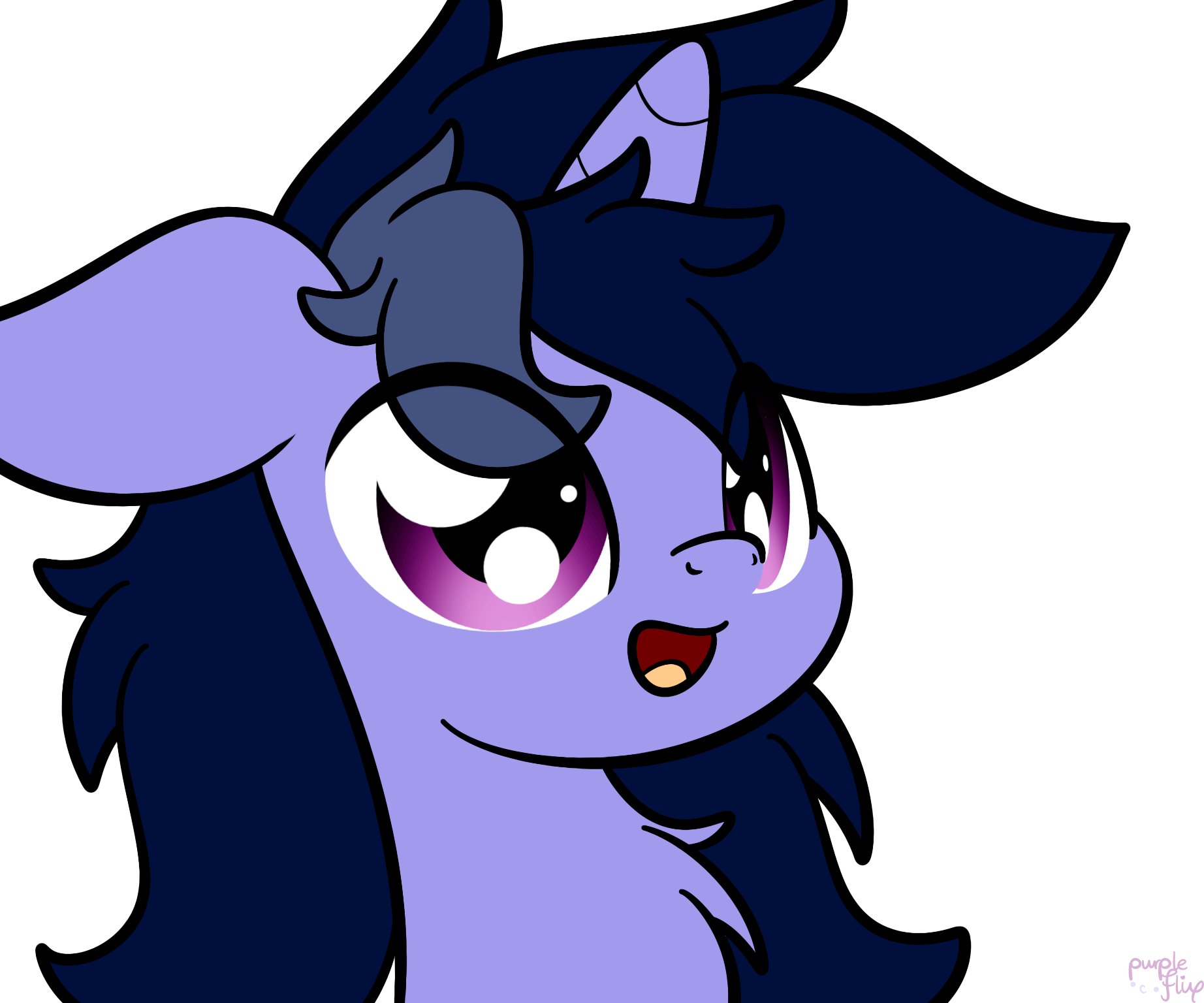 Size: 1844x1536 | Tagged: safe, artist:kimjoman, oc, oc only, oc:purple flix, species:pony, species:unicorn, animated, cute, googly eyes, looking up, male, solo, stallion