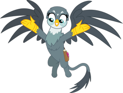 Size: 3671x2768 | Tagged: safe, artist:frownfactory, character:gabby, species:griffon, episode:dragon dropped, g4, my little pony: friendship is magic, .svg available, female, flying, mail, mailbag, simple background, solo, svg, transparent background, vector, wings