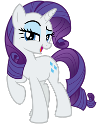 Size: 2600x3200 | Tagged: safe, artist:cheezedoodle96, character:rarity, species:pony, species:unicorn, .svg available, female, lidded eyes, looking at you, mare, open mouth, raised eyebrow, raised hoof, simple background, smiling, solo, svg, transparent background, vector