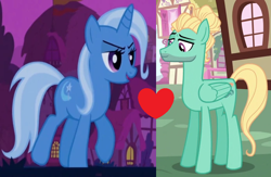 Size: 1024x666 | Tagged: safe, artist:themexicanpunisher, edit, screencap, character:trixie, character:zephyr breeze, species:pony, crack shipping, female, male, shipping, shipping domino, straight, trixbreeze
