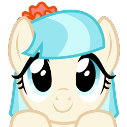 Size: 2400x2400 | Tagged: safe, artist:cheezedoodle96, part of a set, character:coco pommel, species:earth pony, species:pony, .svg available, boop bait, bust, close-up, cocobetes, cute, dawwww, female, hooves on the table, looking at you, mare, peekaboo, peeking, portrait, simple background, solo, svg, this will end in boops, this will end in cuddles, this will end in kisses, this will end in snuggles, transparent background, vector, wide eyes