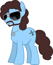 Size: 970x1193 | Tagged: safe, artist:grapefruitface1, species:earth pony, species:pony, blue oyster cult, eric bloom, jewelry, male, musician, necklace, ponified, simple background, solo, sunglasses, transparent background