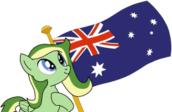 Size: 1103x725 | Tagged: safe, artist:didgereethebrony, base used, oc, oc:boomerang beauty, species:pegasus, species:pony, australia, australian, australian flag, flag, flag pole, hoof on chest, simple background, solo, trace, transparent background