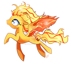 Size: 600x533 | Tagged: safe, artist:ipun, oc, species:pony, commission, crossover, deviantart watermark, moltres, obtrusive watermark, pokémon, ponified, simple background, transparent background, watermark