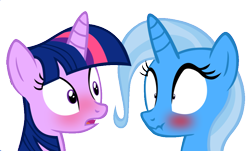 Size: 952x576 | Tagged: safe, artist:navitaserussirus, edit, character:trixie, character:twilight sparkle, species:pony, ship:twixie, female, lesbian, shipping, vector