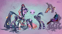 Size: 4093x2276 | Tagged: safe, artist:holivi, species:pony, species:unicorn, bayonetta, bayonetta (character), butterfly wings, candy, cereza, cereza (bayonetta), clothing, concept art, food, glasses, gun, jewelry, lollipop, necklace, ponified, ponynetta, stockings, thigh highs, video game, weapon, wings