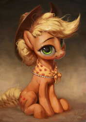 Size: 765x1080 | Tagged: safe, artist:assasinmonkey, character:applejack, species:earth pony, species:pony, episode:the last problem, g4, my little pony: friendship is magic, alternate hairstyle, braided tail, cute, female, granny smith's scarf, jackabetes, looking at you, mare, older, older applejack, sitting, solo