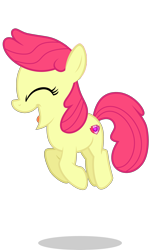 Size: 2000x3337 | Tagged: safe, artist:xebck, edit, editor:slayerbvc, character:apple bloom, species:earth pony, species:pony, accessory-less edit, cropped, cutie mark, female, filly, missing accessory, pronking, simple background, solo, the cmc's cutie marks, transparent background, vector, vector edit