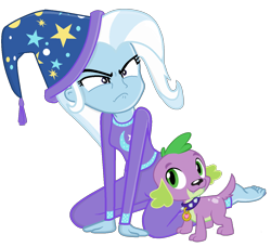 Size: 1280x1169 | Tagged: safe, artist:grapefruitface1, edit, character:spike, character:trixie, species:dog, ship:spixie, my little pony:equestria girls, female, male, shipping, spike the dog, straight, vector