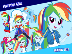 Size: 1440x1080 | Tagged: safe, artist:almostfictional, artist:android95ec, artist:ilaria122, artist:luckreza8, artist:whalepornoz, character:rainbow dash, species:pegasus, species:pony, eqg summertime shorts, equestria girls:equestria girls, equestria girls:forgotten friendship, equestria girls:legend of everfree, equestria girls:spring breakdown, g4, my little pony: equestria girls, my little pony:equestria girls, spoiler:eqg series (season 2), bikini, camp everfree outfits, camper, clothing, cute, cutie mark, female, geode of super speed, looking at you, loyalty, magical geodes, mare, open mouth, ponied up, shoes, skirt, super ponied up, swimsuit, vector, wallpaper