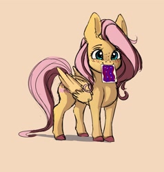 Size: 2899x3039 | Tagged: safe, artist:miokomata, character:fluttershy, species:pegasus, species:pony, blushing, cute, female, food, freckles, mare, mouth hold, poptart, shyabetes, simple background, smiling, solo, weapons-grade cute