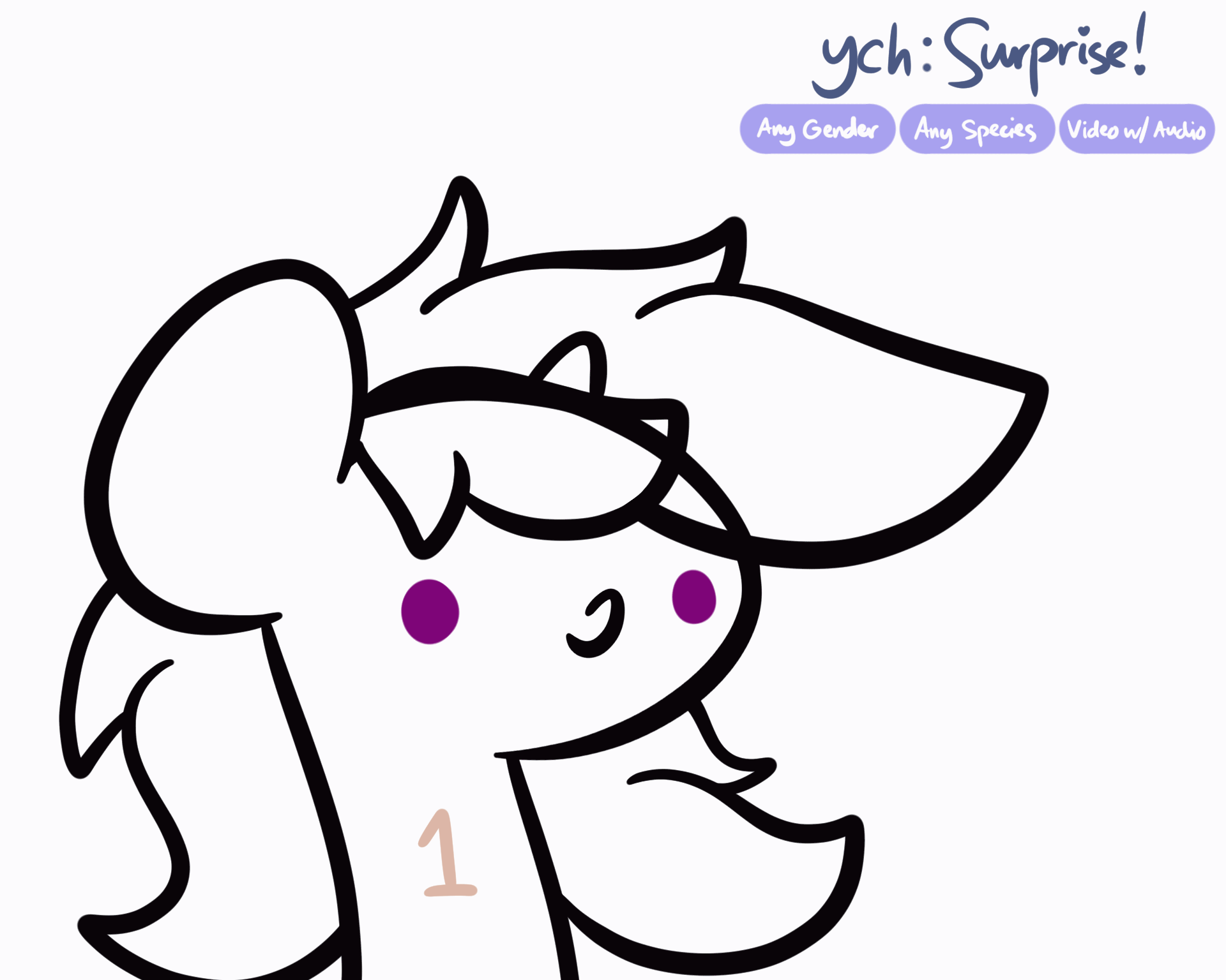 Size: 1920x1536 | Tagged: safe, artist:kimjoman, oc, oc only, oc:purple flix, species:pony, airhorn, animated, blob, commission, gif, male, monochrome, simple background, white background, ych sketch, your character here