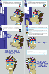 Size: 1502x2254 | Tagged: safe, artist:jitterbugjive, character:doctor whooves, character:time turner, oc, oc:neosurgeon, species:pony, lovestruck derpy, doctor who, solo, tardis