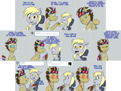 Size: 3006x2254 | Tagged: safe, artist:jitterbugjive, character:derpy hooves, character:doctor whooves, character:time turner, oc, oc:neosurgeon, species:pony, lovestruck derpy, error message, this will end in death, this will end in tears, this will end in tears and/or death