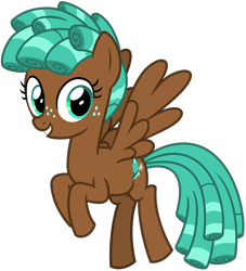 Size: 2900x3200 | Tagged: safe, alternate version, artist:cheezedoodle96, character:spur, species:pegasus, species:pony, episode:growing up is hard to do, g4, my little pony: friendship is magic, .svg available, curly hair, female, filly, flying, freckles, looking at you, missing accessory, simple background, smiling, solo, spread wings, svg, teenager, transparent background, vector, wings