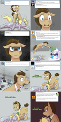 Size: 1502x3006 | Tagged: safe, artist:jitterbugjive, character:derpy hooves, character:doctor whooves, character:time turner, species:earth pony, species:pegasus, species:pony, lovestruck derpy, dalek, doctor who, doctor whooves is not amused, female, male, mare, now you fucked up, sonic screwdriver, stallion, the doctor