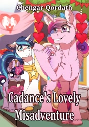 Size: 722x1024 | Tagged: safe, artist:inuhoshi-to-darkpen, character:princess cadance, character:shining armor, character:twilight sparkle, species:alicorn, species:pony, species:unicorn, episode:hearts and hooves day, g4, my little pony: friendship is magic, blushing, fanfic, fanfic art, fanfic cover, female, filly, filly twilight sparkle, foal, heart, magic, magic aura, male, mare, stallion, telekinesis, trio, younger