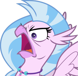 Size: 1465x1434 | Tagged: safe, artist:frownfactory, character:silverstream, species:hippogriff, episode:what lies beneath, g4, my little pony: friendship is magic, .svg available, angry, birb, cute, diastreamies, faec, female, madorable, open mouth, silverrage, simple background, solo, svg, transparent background, vector, wings