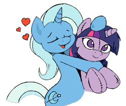 Size: 499x420 | Tagged: safe, artist:joey darkmeat, character:trixie, character:twilight sparkle, species:pony, ship:twixie, cropped, female, lesbian, plushie, shipping, twidoll