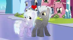 Size: 1202x665 | Tagged: safe, artist:themexicanpunisher, character:cloudchaser, character:thunderlane, species:crystal pony, species:pony, ship:thunderchaser, crystal empire, crystallized, female, male, shipping, straight