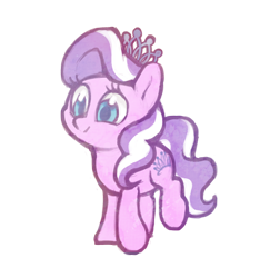 Size: 1280x1315 | Tagged: safe, artist:dawnfire, character:diamond tiara, species:earth pony, species:pony, colored, female, filly, flat colors, jewelry, pale color, simple background, soft color, solo, tiara, transparent background