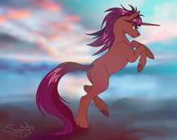 Size: 1263x1000 | Tagged: safe, artist:sunny way, oc, oc only, species:pony, species:unicorn, female, horn, mare, running, solo