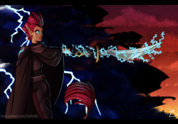 Size: 2600x1825 | Tagged: safe, artist:inuhoshi-to-darkpen, character:tempest shadow, species:human, commander, female, humanized, solo, sword, weapon