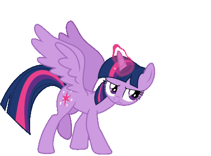 Size: 434x321 | Tagged: safe, artist:frownfactory, character:twilight sparkle, character:twilight sparkle (alicorn), species:alicorn, species:pony, episode:the beginning of the end, g4, my little pony: friendship is magic, animated, badass, denied, female, gif, horn, magic, mare, simple background, solo, talking, transparent background, walking, wings