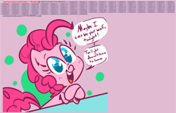 Size: 1323x852 | Tagged: safe, artist:tess, edit, character:pinkie pie, species:earth pony, species:pony, /a/, 2012, 4chan, artifact, dialogue, female, implied twilight sparkle, mare, moot, waifu